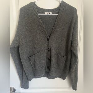 Madewell Heathered Gray Cardigan Sweater w/Subtle Blue & Pink Tones - Size S